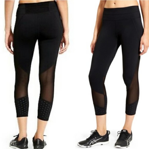 Athleta Laser Sonar Capri Mesh Leggings - Picture 1 of 7